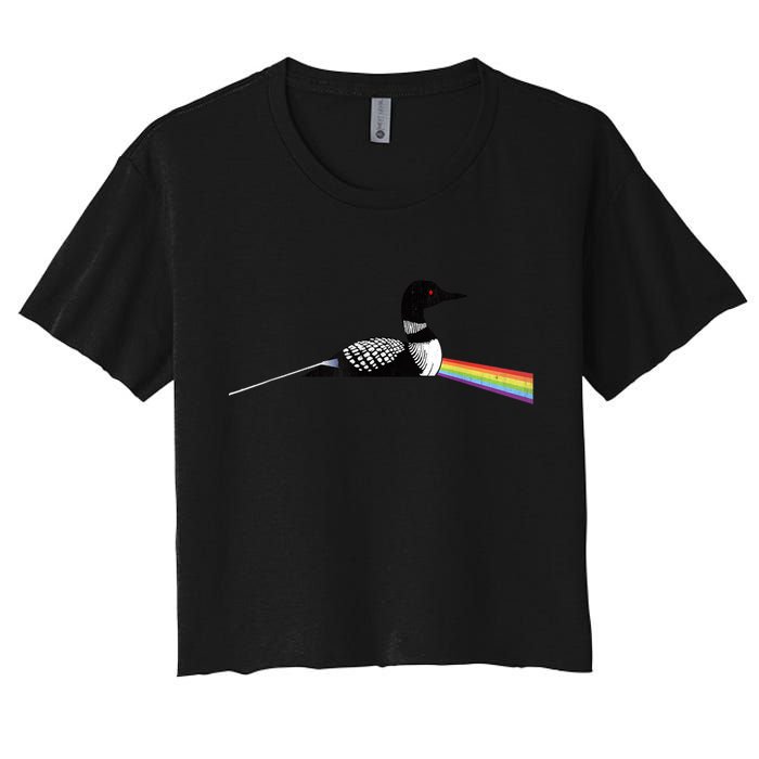 Original Classic Dark Side Of The Loon Bird Watching Women's Crop Top Tee