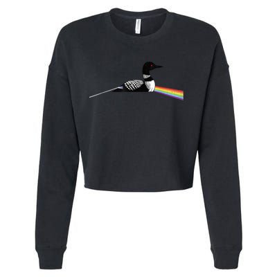 Original Classic Dark Side Of The Loon Bird Watching Cropped Pullover Crew