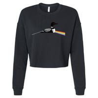 Original Classic Dark Side Of The Loon Bird Watching Cropped Pullover Crew
