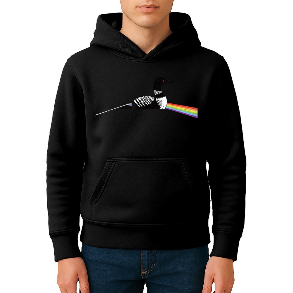 Original Classic Dark Side Of The Loon Bird Watching Kids Hoodie