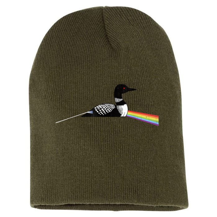 Original Classic Dark Side Of The Loon Bird Watching Short Acrylic Beanie