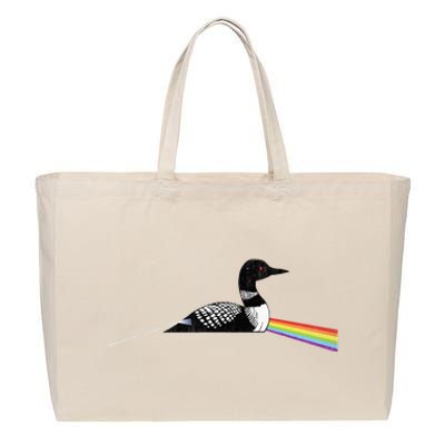 Original Classic Dark Side Of The Loon Bird Watching Cotton Canvas Jumbo Tote