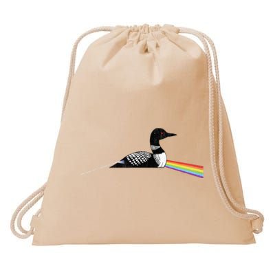 Original Classic Dark Side Of The Loon Bird Watching Drawstring Bag