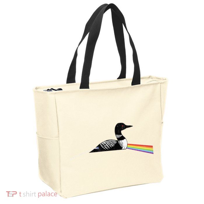 Original Classic Dark Side Of The Loon Bird Watching Zip Tote Bag