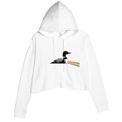Original Classic Dark Side Of The Loon Bird Watching Crop Fleece Hoodie