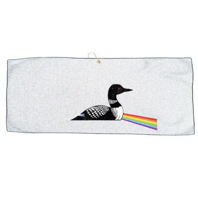 Original Classic Dark Side Of The Loon Bird Watching Large Microfiber Waffle Golf Towel