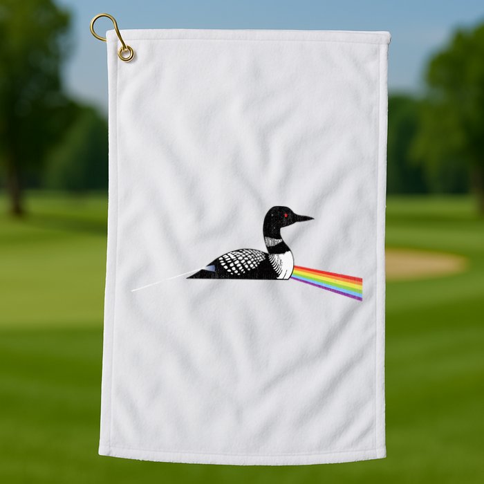 Original Classic Dark Side Of The Loon Bird Watching Golf Towel