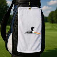 Original Classic Dark Side Of The Loon Bird Watching Golf Towel