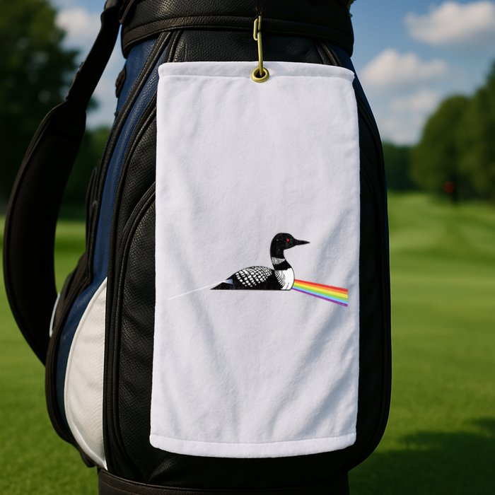 Original Classic Dark Side Of The Loon Bird Watching Golf Towel