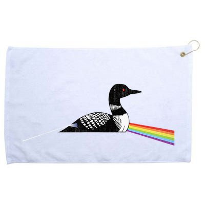 Original Classic Dark Side Of The Loon Bird Watching Grommeted Golf Towel