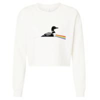 Original Classic Dark Side Of The Loon Bird Watching Cropped Pullover Crew