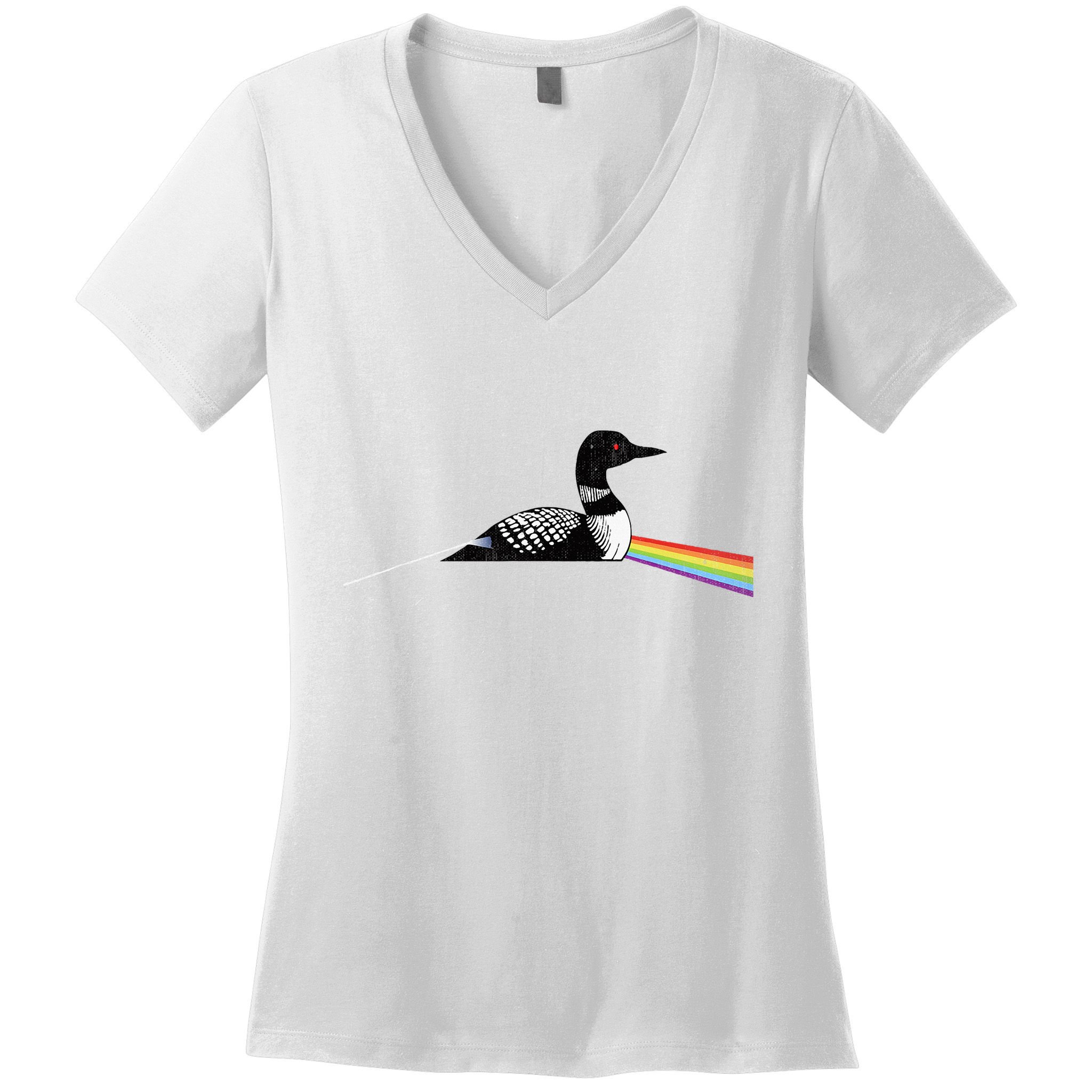 Original Classic Dark Side Of The Loon Bird Watching Women's V-Neck T-Shirt