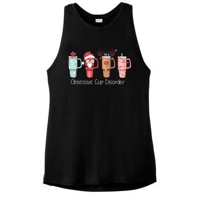 Obsessive Cup Disorder Cute Christmas Funny Ladies PosiCharge Tri-Blend Wicking Tank