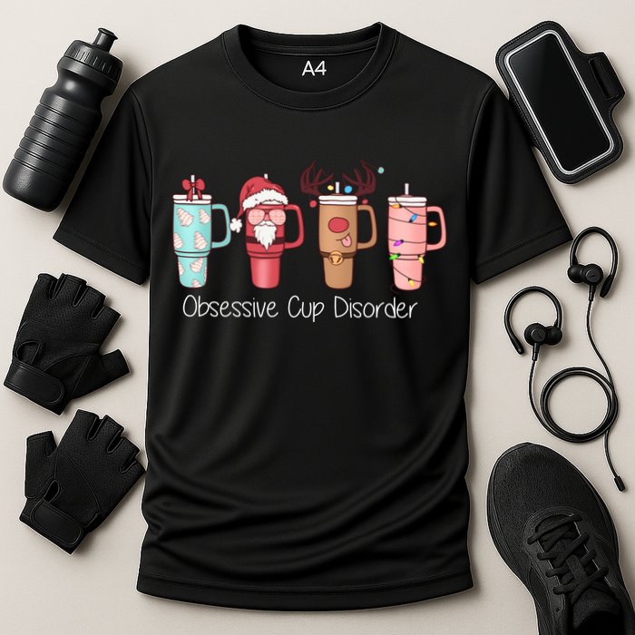 Obsessive Cup Disorder Cute Christmas Funny Cooling Performance Crew T-Shirt