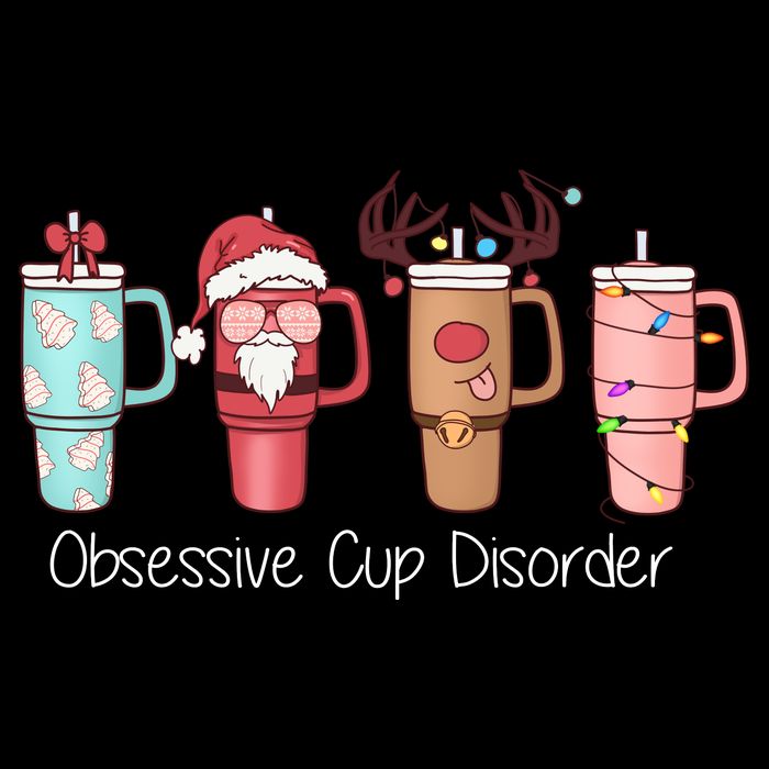 Obsessive Cup Disorder Cute Christmas Funny Cooling Performance Crew T-Shirt