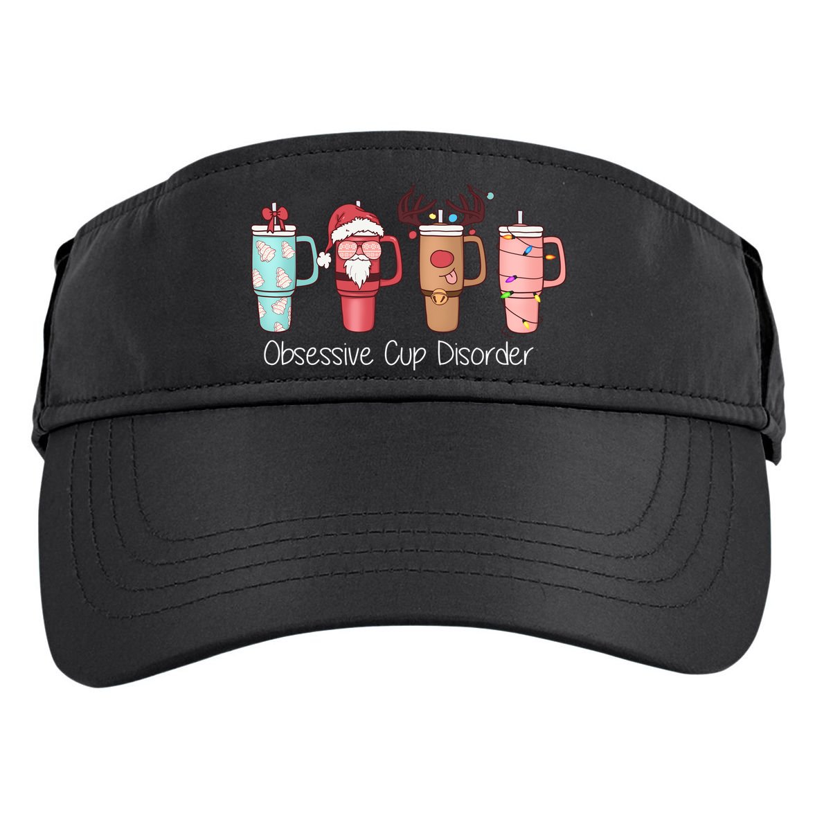 Obsessive Cup Disorder Cute Christmas Funny Adult Drive Performance Visor