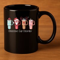 Obsessive Cup Disorder Cute Christmas Funny 11oz C Handle Ceramic Mug