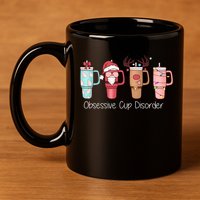 Obsessive Cup Disorder Cute Christmas Funny 11oz C Handle Ceramic Mug