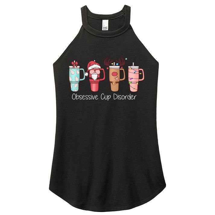 Obsessive Cup Disorder Cute Christmas Funny Women's Perfect Tri Rocker Tank