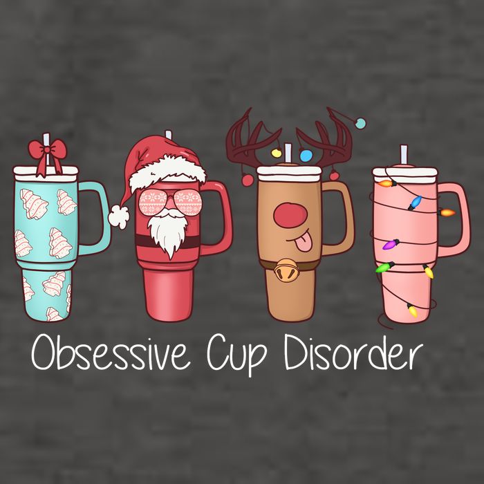 Obsessive Cup Disorder Cute Christmas Funny Vector Backpack