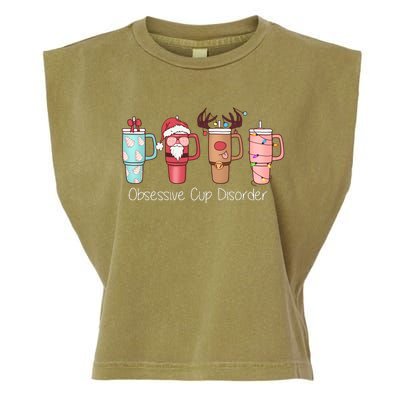 Obsessive Cup Disorder Cute Christmas Funny Garment-Dyed Women's Muscle Tee