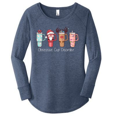 Obsessive Cup Disorder Cute Christmas Funny Women's Perfect Tri Tunic Long Sleeve Shirt