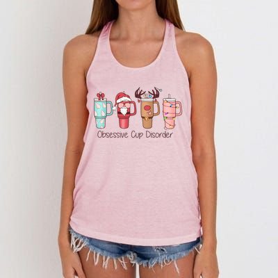 Obsessive Cup Disorder Cute Christmas Funny Women's Knotted Racerback Tank