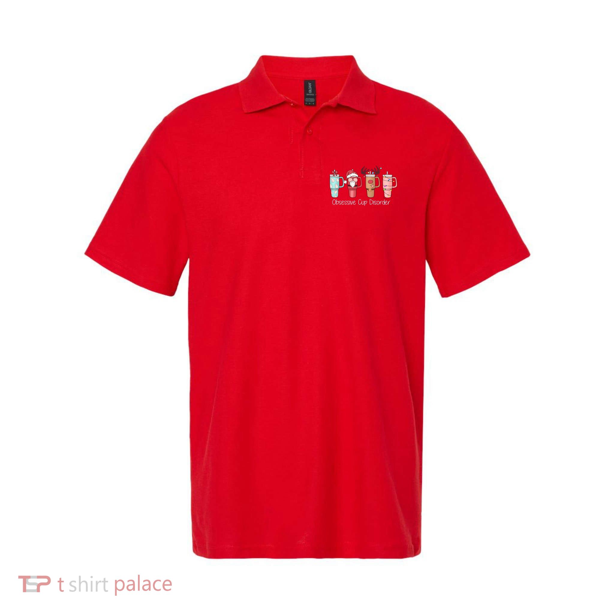 Obsessive Cup Disorder Cute Christmas Funny Polo