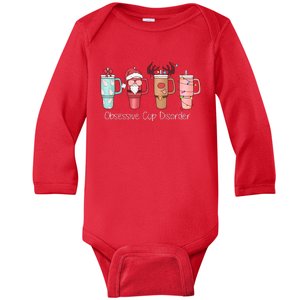 Obsessive Cup Disorder Cute Christmas Funny Baby Long Sleeve Bodysuit