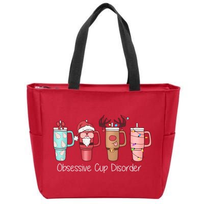Obsessive Cup Disorder Cute Christmas Funny Zip Tote Bag