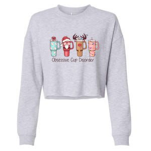 Obsessive Cup Disorder Cute Christmas Funny Cropped Pullover Crew