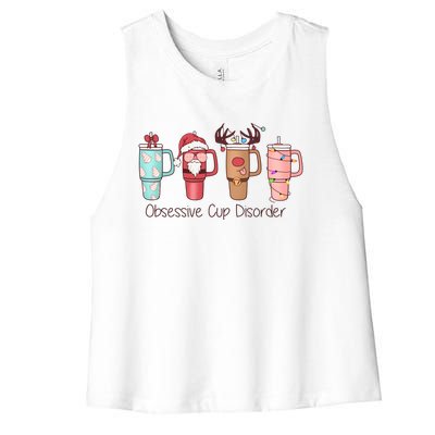 Obsessive Cup Disorder Cute Christmas Funny Women's Racerback Cropped Tank