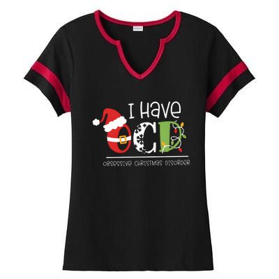 Obsessive Cup Disorder Christmas Ocd Ladies Halftime Notch Neck Tee