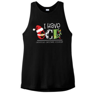 Obsessive Cup Disorder Christmas Ocd Ladies PosiCharge Tri-Blend Wicking Tank