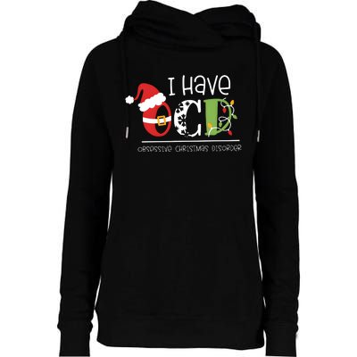 Obsessive Cup Disorder Christmas Ocd Womens Funnel Neck Pullover Hood