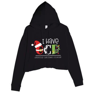 Obsessive Cup Disorder Christmas Ocd Crop Fleece Hoodie