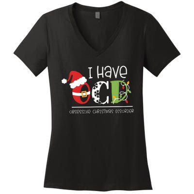 Obsessive Cup Disorder Christmas Ocd Women's V-Neck T-Shirt