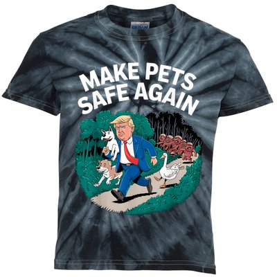 Ohio Cats Dogs Goose 2024 Debate Make Pets Safe Again Kids Tie-Dye T-Shirt