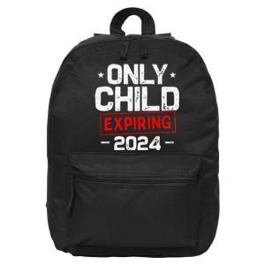 Only Child Expiring 2024 For New Big Brother Or Sister 16 in Basic Backpack