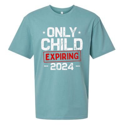 Only Child Expiring 2024 For New Big Brother Or Sister Sueded Cloud Jersey T-Shirt