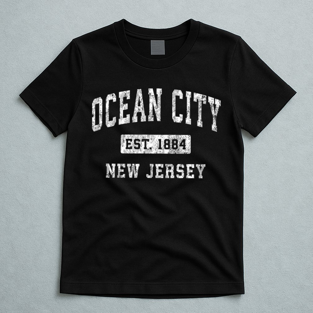 Ocean City Est 1884 New Jersey Nj Vintage Established Sports Design T-Shirt