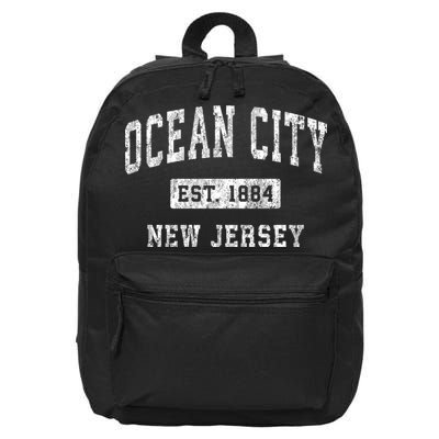 Ocean City Est 1884 New Jersey Nj Vintage Established Sports Design 16 in Basic Backpack