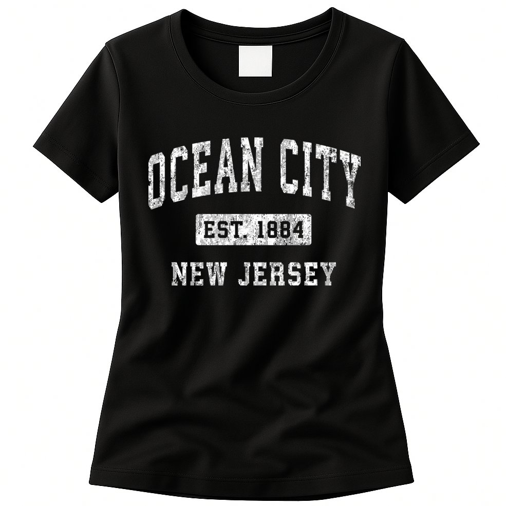 Ocean City Est 1884 New Jersey Nj Vintage Established Sports Design Womens T-Shirt
