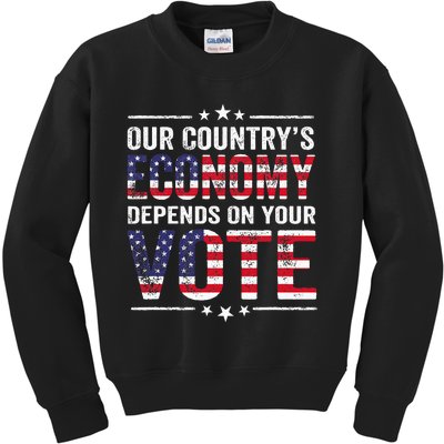 Our Country’S Economy Depends On Your Vote Kids Sweatshirt