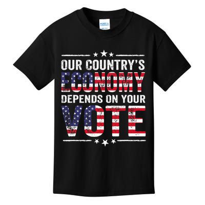 Our Country’S Economy Depends On Your Vote Kids T-Shirt