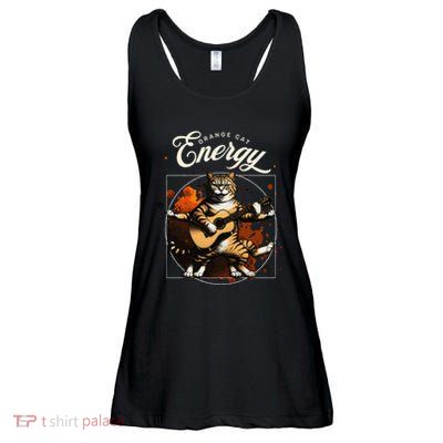 Orange Cat Energy Funny Tabby Ginger Apparel Cat Enthusiast Ladies Essential Flowy Tank