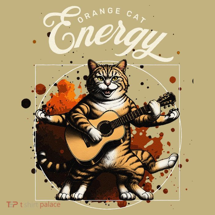 Orange Cat Energy Funny Tabby Ginger Apparel Cat Enthusiast Button