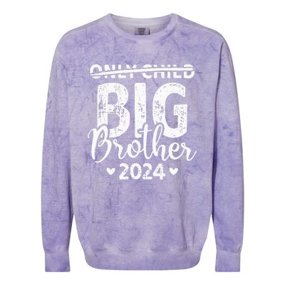 Only Child Expiring 24 For New Big Brother Or Sister Colorblast Crewneck Sweatshirt