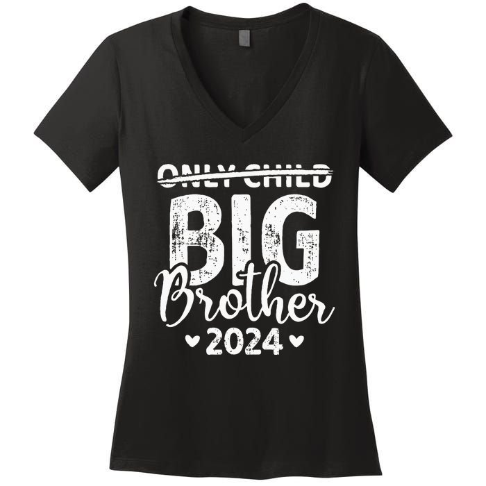 Only Child Expiring 24 For New Big Brother Or Sister Women's V-Neck T-Shirt