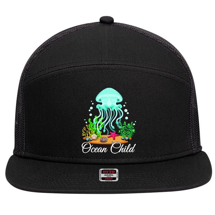 Ocean Child 7 Panel Mesh Trucker Snapback Hat